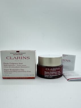 CLARINS Super Restorative Day Cream 50ml / 1.7oz Sealed Jar Damage Box